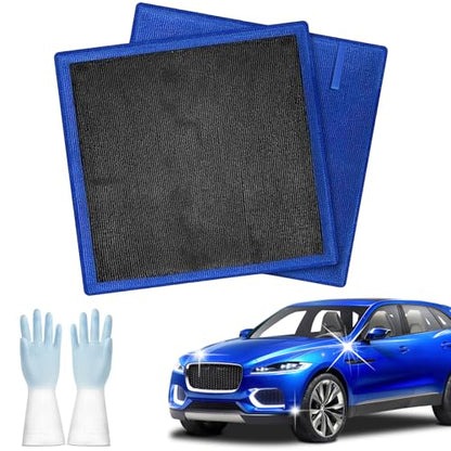 Clay Bar Towel, Car Magic Clay Towel, Clay Towel Auto Detailing, Fine Grade Microfiber Car Clay Bar Towel, Microfiber Magic Clay Cloth, Clay Bar Alternative for Car Detailing (Blue*2) - color: Blue*2