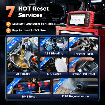 Launch OBD2 Scanner CRP123X V3.0 Elite,7 Resets Scan Tool,Lifetime Update | CANFD/DoIP,FCA SGW,Oil/Brake/BMS/SAS/D PF/ABS/Throttle Reset,Multi System,Graphic Live Data,Battery Test,Auto VIN,Android 8.1