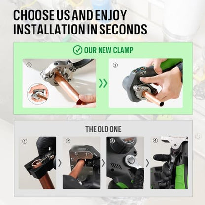 Electric Flaring Tool Kit 1/4" - 3/4" Power Flaring Tool Kit, Copper Flaring Tool HVAC Flare Gauge 5 Sizes Clamps 45 Degree Eccentric Copper Tube Flare Gauge Set with 2200mAh for Copper Aluminum Pipe - size: 10PCS Power Flaring Tool Kit