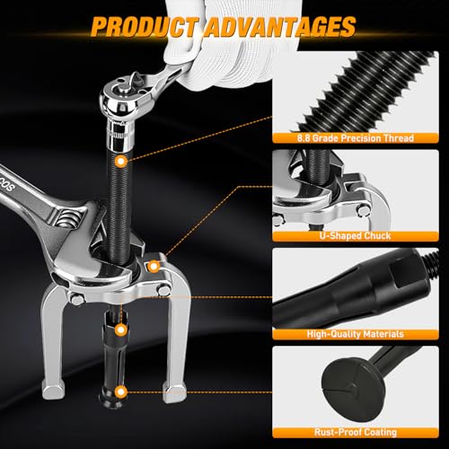 GOOACC 16pcs Blind Hole Bearing Puller Kit, Slide Hammer Pilot Insert Inner Internal Removal Tool Blind Hole Collet Bearing Set, Heavy Duty Blind Bearing Race and Seal Puller Extractor Kit Black Case - color: 16pc Blind Hole Bearing Puller Black