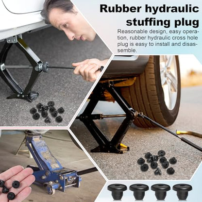 12 Pack Rubber Jack Oil Plug, Hydraulic Jack Oil Plug Flat-Head Rubber Hydraulic Filler Bung for Oil Reservoir Hole Black Jack Plugs Rubber for Oil Reservoir Filler Hole Jack Accessories