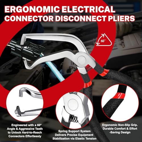 9 PCS Automotive Electrical Disconnect Pliers Kit, High-Carbon Steel Electrical Terminal Connector Separator Removal Clip Set with 37960/37980 Plier, Auto Test Pen, Terminal Pin Repair Tool - size: 9Pcs Connector Disconnect Pliers Kit