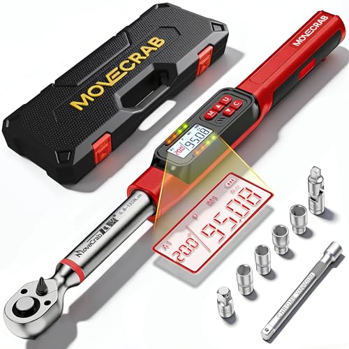 3/8" Digital Angle Torque Wrench, 5-99.6 Ft.lb, ±2% Accuracy, 8pcs | Electronic Torque Wrench with 0.1° Angle Mode, LED Display, Buzzer Alerts for Automotive, Motorcycle & Engine Repair - size: Angle 3/8" 6.8-135N.m/5-99.6Ft.lb