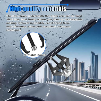 BDZMC Wiper Arm Removal Tool Kit, Adjustable Arm Bearing Remover, Battery Terminal Puller Tool, Windshield Wiper Arm Puller Remove Tools, Battery Terminal & Wiper Arm Repair Tools (2PCS) - size: 2PCS