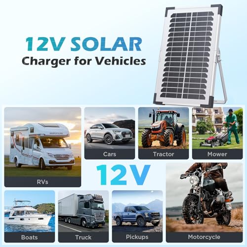 15W Solar Battery Maintainer, 2PCS 7.5W 12V Waterproof Solar Battery Charger with Smart Controller, Low-Iron Tempered Glass Solar Panel for 12V LiFePO4 Battery Dump Trailer Automotive Boat - size: 7.5W 2-Pack