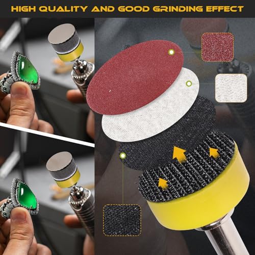 365 PCS 1 Inch Wet Dry Sanding Discs 60-10000 Grit Hook and Loop Sandpaper | Rotary Tool Accessories with 1/8" 1/4" Shank, Backing Pad, Polishing Pads, Foam Pads for Auto Metal Glass Resin Wood Jewelry - color: 1 Inch Sanding Discs