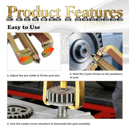 4 Inch 2 Jaw Small Gear Puller Adjustable,High Strength Pulley Puller Tool for Dismantling Gear and Bearings,Professional 2 Jaw Pullers Tool Separate Lifting Automotive Tools