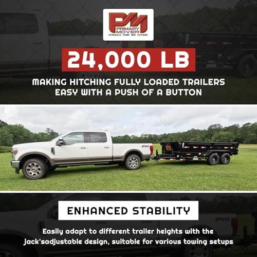 Hydraulic Trailer Jack (24,000 lb) Power Jack 12K x 2 Double Acting, Lift Trailer Jack Stand & Hydraulic Power Unit with (Hydraulic Jack with Bracket) (24k Jack Weld On) - style: 24k Jack Weld On