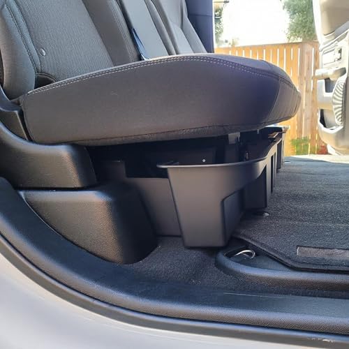 oEdRo Under Seat Storage fits 2019-2026 Dodge Ram 1500 Crew Cab New Body Style (Not for Classic), Upgraded Rear Underseat Storage Truck Organizer Black Tool Box - size: 2019-2024