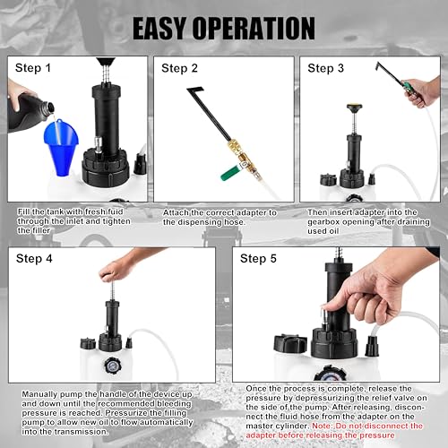 SGT 3L Transmission Fluid Pump Set,Transmission Filler Pump with 15pc ATF Adapters,Manual Transmission Fluid Transfer Pump with Pressure Gauge, Automotive Transmission Dispenser Pump Tool