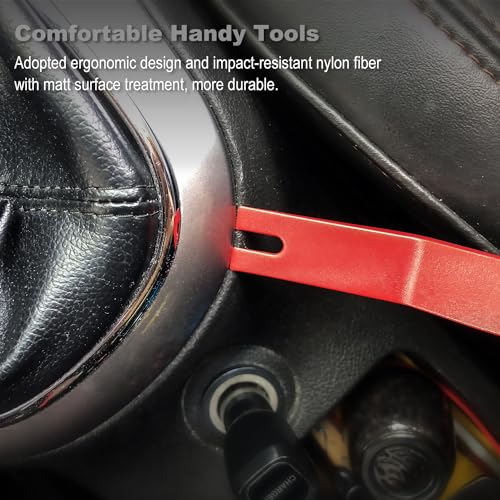 GLK Trim Removal Tool Pry Tool Kit | Door Panel Removal Tool, Fasteners Remover, Automotive Hook Set, 9pcs - color: Red