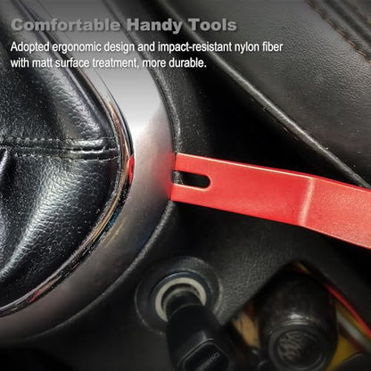 GLK Trim Removal Tool Pry Tool Kit | Door Panel Removal Tool, Fasteners Remover, Automotive Hook Set, 9pcs - color: Red