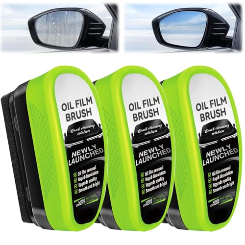 3PCS Clear Vision Windshield Cleaner, Automotive Oil Film Cleaning Brush for Car Windows, Windshield Oil Film Remover for Car,Truck,RV Windows and All Glass Surfaces - color: 3packs