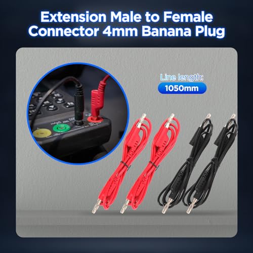 AUTOOL 48PCS Silicone Multimeter Test Leads Kit with Replaceable Wire Piercing Probes,Alligator Clips,32A/1000V Test Hook Clips,Banana Plug Connectors,Jumpers,Test Tweezer