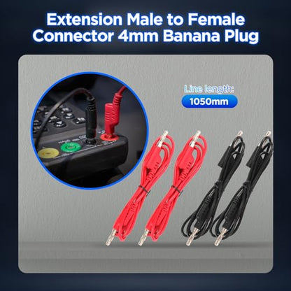 AUTOOL 48PCS Silicone Multimeter Test Leads Kit with Replaceable Wire Piercing Probes,Alligator Clips,32A/1000V Test Hook Clips,Banana Plug Connectors,Jumpers,Test Tweezer