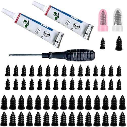 60 Pcs Tire Repair Rubber Nail, Tire Repair Rubber Nail Kit with Tire Glue,Tire Repair Screws are Suitable for Quickly Repairing Punctures in Car, Motorcycle, and SUV Tires - style: Tire Repair Rubber Nail+ Tire Glue