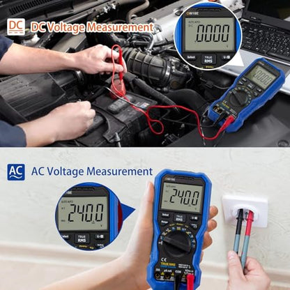 OWON OW18E Bluetooth Digital Multimeter, 20000 Counts True RMS Voltmeter, Auto-Ranging Current Amp Resistance Diodes Continuity, Data Logger, Thermometer, Offline Recording - style: O-18E