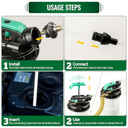5.3 L Manual Pneumatic Fluid Extractor, Oil Change Vacuum Pump Extractor with 5 Tubes and A Brake Bleeding Hose for Automotive, Boats - size: 5.3L