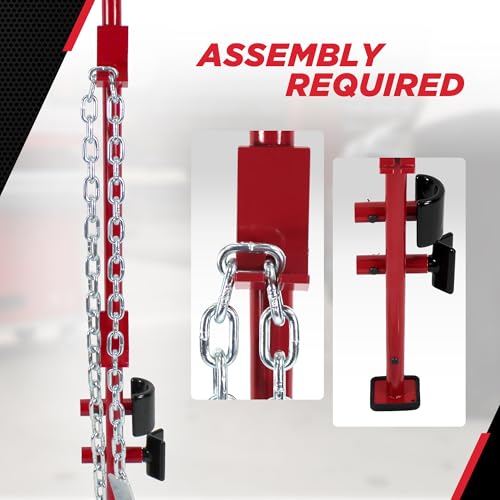 Champ Leverage Bar - 52” Alignment, Prying, and Pulling Stick with 3 Interchangeable Rubber Feet and 6 ft Chain Hook for Auto Body Frame and Panel Repair