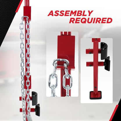 Champ Leverage Bar - 52” Alignment, Prying, and Pulling Stick with 3 Interchangeable Rubber Feet and 6 ft Chain Hook for Auto Body Frame and Panel Repair