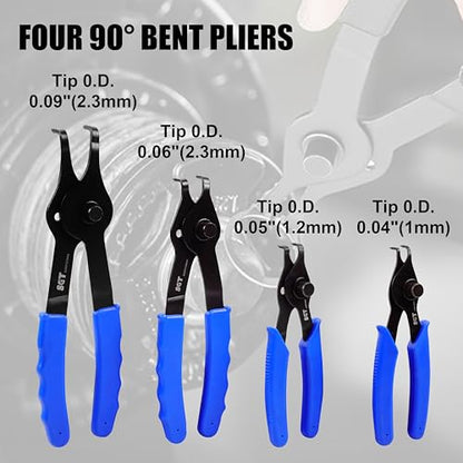 SGT 10 Pc Snap Ring Pliers Set,Heavy Duty Snap Ring and Circlip Removal Tool with Bent & Straight Pliers, Hook Pick,Internal & External Circlip Pliers Set with Storage Case & Gloves - color: Black