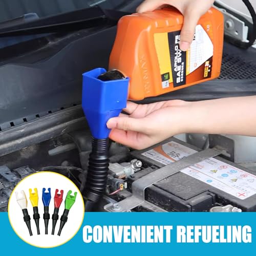 Flexible Car Fuel Funnel, Foldable Clasp Gasoline Funnels, 5PCS | Retractable Plastic Automotive Oil Exchange Funnels, Universal Draining Tool for Cars and Motorcycles - color: 5PCS