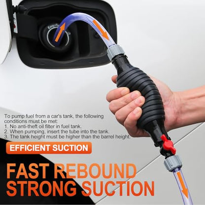 Manual oil pump Manual fuel transfer pump gas siphon pump for gasoline water oil diesel siphon fuel hand pump with 1pc 3m long PVC hose and rubber ball