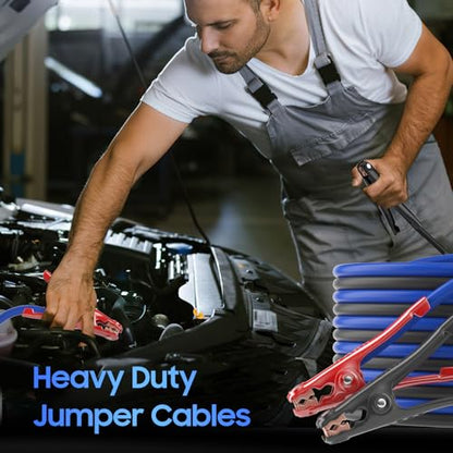Heavy Duty Jumper Cables, 4 Gauge 20 Feet 600Amp Automotive Booster Cables for 12V & 24V Cars, SUVs and Trucks, Jumper Cables Kit (4AWG x 20Ft) - size: 4Gauge x 20Ft