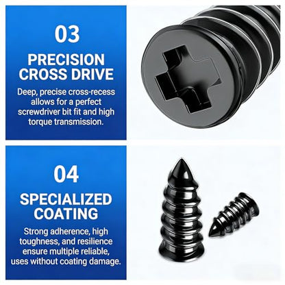 28PCS Tire Repair Screw Plug Kit, Screw-in Plugs with Screwdriver, Self-Service Tire RepairPlugs with Screwdriver for Tires Puncture Repair, Rubber Nail Fix for Most Vehicles - size: 28 PCS