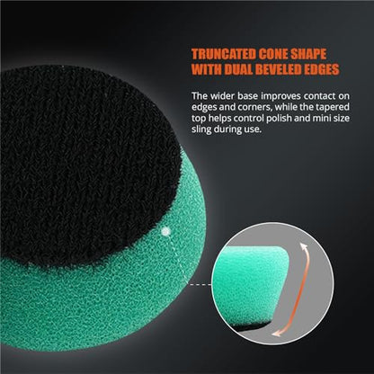 SPTA Green T120 Heavy-Cut Mini Polishing Foam Pad, 5Pcs 1.3inch/32mm Sponge Polishing Buffing Pads, Car Foam Detail Polishing Pad Kit for Car Detail Polishing, Small Area Polishing -FPTSS1G - color: 5Pcs Green T120 Heavy-Cut Pad, size: 1.3 Inch (32mm)