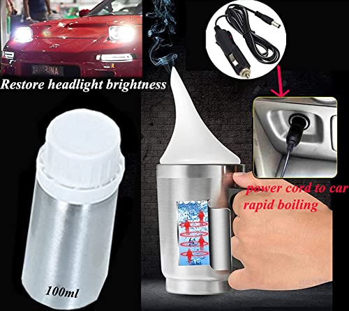 Headlight Restoration Car Headlight Lens Scratch Repair Polish Tool with 100 ml Restoration Liquid,Auto Headlight Vapor Renovation Kit with UV Block Coat to Remove Yellowing/Scratch/Haze/Oxidation - size: L