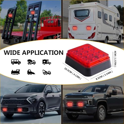 2PCS Magnetic Red Strobe Lights Rechargeable Flashing Lights | Beacon Caution Warning LED Road Flare Emergency Lights Wireless Battery Powered Strobe Lights for Trucks Vehicle Trailer Car - color: Red
