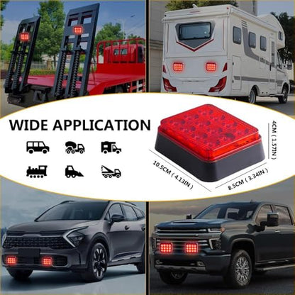 2PCS Magnetic Red Strobe Lights Rechargeable Flashing Lights | Beacon Caution Warning LED Road Flare Emergency Lights Wireless Battery Powered Strobe Lights for Trucks Vehicle Trailer Car - color: Red