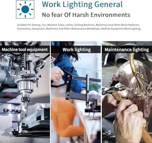 12W Magnetic Light,IP66 Waterproof Lathe Machine Work Light for Milling Drill Press with Upgrade 8T Magnetic Base - size: 12W Work Light + 8T Magnetic Base