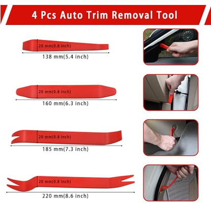 YEZriler 17 Pcs Mechanic Hook Pick Tool Set and Auto Trim Removal Tool Kit with Auto Clip Plier Rivets Puller Telescoping Magnetic Pickup Gasket Scraper for Remove Automotive Hand Pick Up Tools