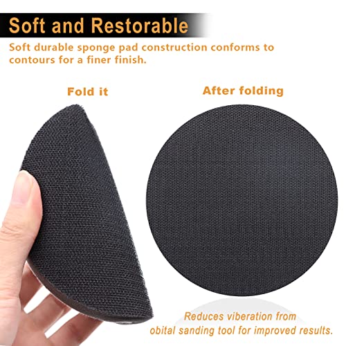 3 Pack Interface Pads, 5 Inch Hook and Loop Soft Density Sponge Cushion Buffer Backing Pad, Foam Sanding Interface Pads for Orbital Sander Automotive Woodworking Polishing - size: 5 inch - 3 Pack