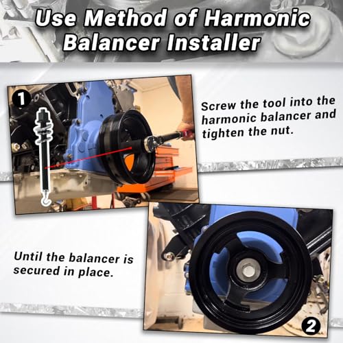 For GM 25264/551141 Harmonic Balancer Puller and LS Harmonic Balancer Installer Fit for GM 1997-UP V8 LS1 LS2 LS3 LS4 LSX LSA LS6 LQ4 LQ9 Crank Pulley Puller and Installer Set for GM LS LT Engines