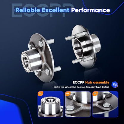 ECCPP 2-Piece 512303 Wheel Hub Bearing for Nissan Sentra 2000-2006 | 4 lugs Pre-Greased Sealed
