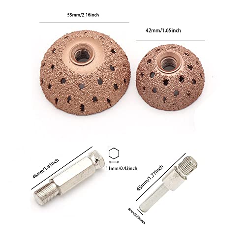 Tire Repair Patch Tools Tire Buffing Wheels 42 mm 55 mm Tungsten Steel Buffing Wheel with Tire Patch Roller Scraping Cutter for Car Tire Grinding Polishing Accessories Kit - size: 42+55mm