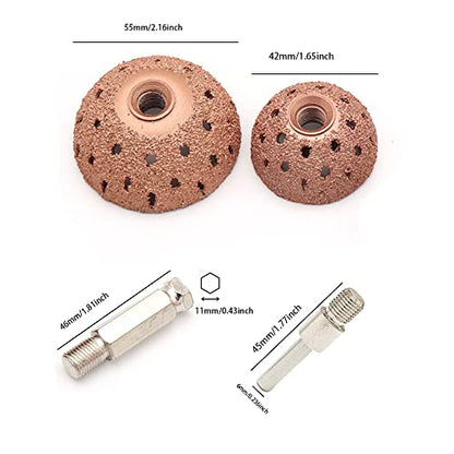 Tire Repair Patch Tools Tire Buffing Wheels 42 mm 55 mm Tungsten Steel Buffing Wheel with Tire Patch Roller Scraping Cutter for Car Tire Grinding Polishing Accessories Kit - size: 42+55mm