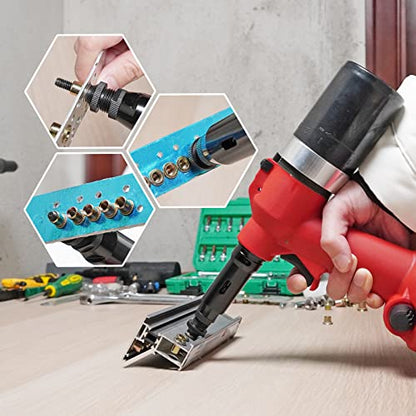 Industrial Hydraulic Pneumatic Riveter Automatic Air Rivet Nut Gun Tool Setting Kit Rivnut Riveting，with Metric & SAE Mandrels (8 Size) - color: Hydraulic Rivet Nut Tool