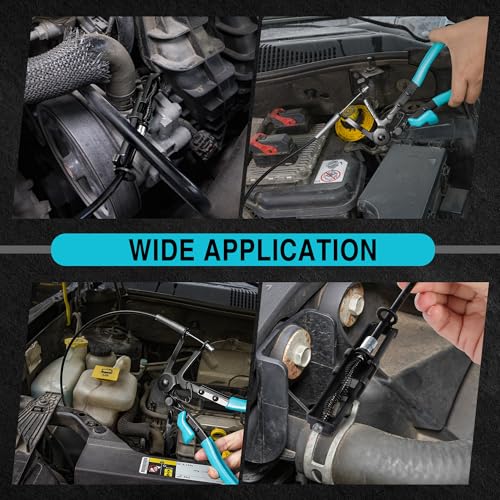 DURATECH Flexible Hose Clamp Pliers, 27" Long Reach Radiator Hose Clamp Removal Tool with Ratchet Locking Mechanisms, Spring Clamp Pliers for Automotive, Car, and Truck Repairs