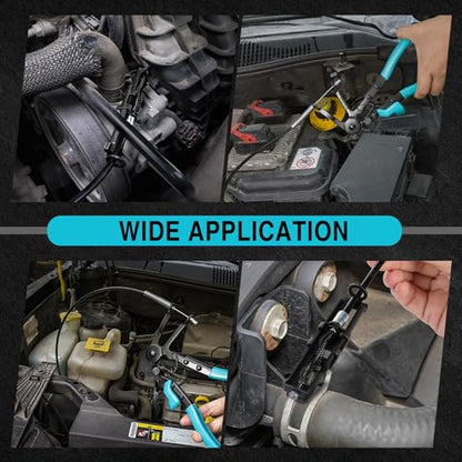 DURATECH Flexible Hose Clamp Pliers, 27" Long Reach Radiator Hose Clamp Removal Tool with Ratchet Locking Mechanisms, Spring Clamp Pliers for Automotive, Car, and Truck Repairs