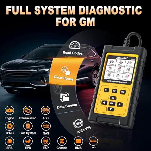 OBD2 Scanner Diagnostic Tool for GMC Buick Chevrolet Cadillac | OM507 Full Systems Scanner with Reset Services, Full OBDII Functions Read&Erase Fault Codes, No Subscriptions Lifetime Update