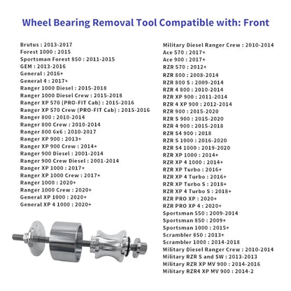 Wheel Bearing Removal Tool for Polaris Ranger RZR/General/Sportsman | Reinstall Tool for 40 and 44 mm Wheel Bearings