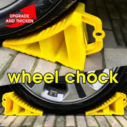 Heavy Duty Wheel ChockS - Durable, Non-Slip, Solid Rubber Wheel Chocks for Boat Trailers, RV, Truck, Camper - Perfect on All Surfaces and in All Weather