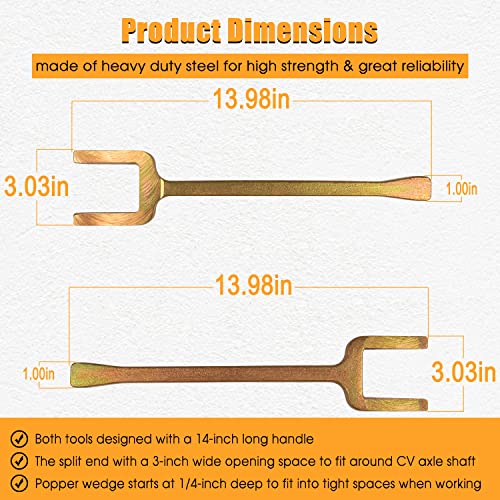 12020 Front Wheel Drive Axle Puller/Fork & Shim Tool + CV Axle Removal Tool / 1040 CV Joint Fork Removing Adapter, Use to Break Half Shafts Loose from Transaxle, Fix Damaged CV Joints