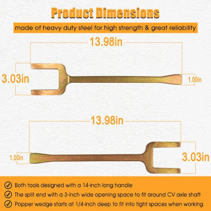 12020 Front Wheel Drive Axle Puller/Fork & Shim Tool + CV Axle Removal Tool / 1040 CV Joint Fork Removing Adapter, Use to Break Half Shafts Loose from Transaxle, Fix Damaged CV Joints
