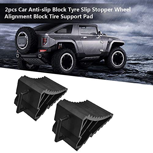 2PCS Wheel Chocks for Trailers, Rubber Heavy Duty Trailer Jack Block Garage Car Stopper Anti Slip Car Wheel Chocks Trailer Tire Chocks for Travel Trailer, Camper, Rv, Truck