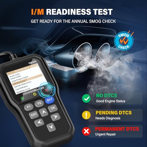 BluSon YM319 OBD2 Scanner Diagnostic Tool with Battery Tester, Check Engine Fault Code Reader with Live Data, Cloud Printing, DTC Lookup, Freeze Frame, Scan Tool for All OBDII Protocol Cars Since 1996 - color: Black